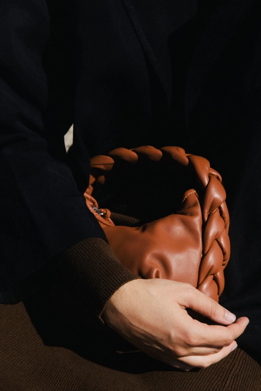 Hereu Studio Espiga Mini Chestnut Women's Leather Crossbody Bag