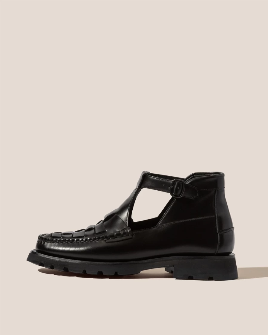 Hereu Studio Black Woven Sport Sandals for Women - Aielo Collection