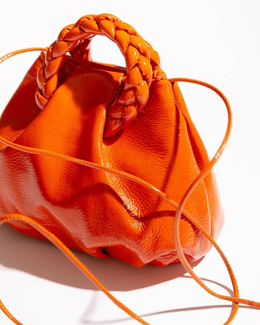 Hereu Studio Women's Tangerine Bombon Crinkled Glossy Handbag