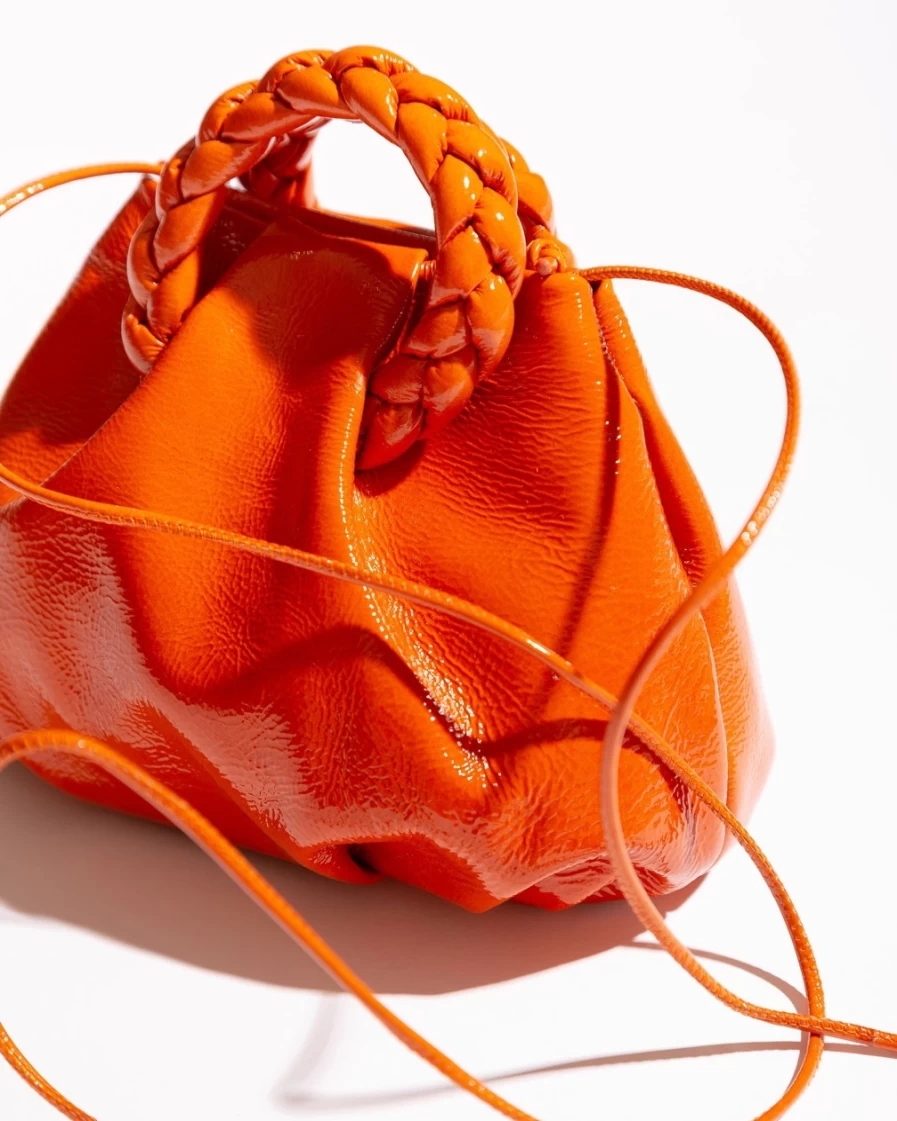 Hereu Studio Women's Tangerine Bombon Crinkled Glossy Handbag