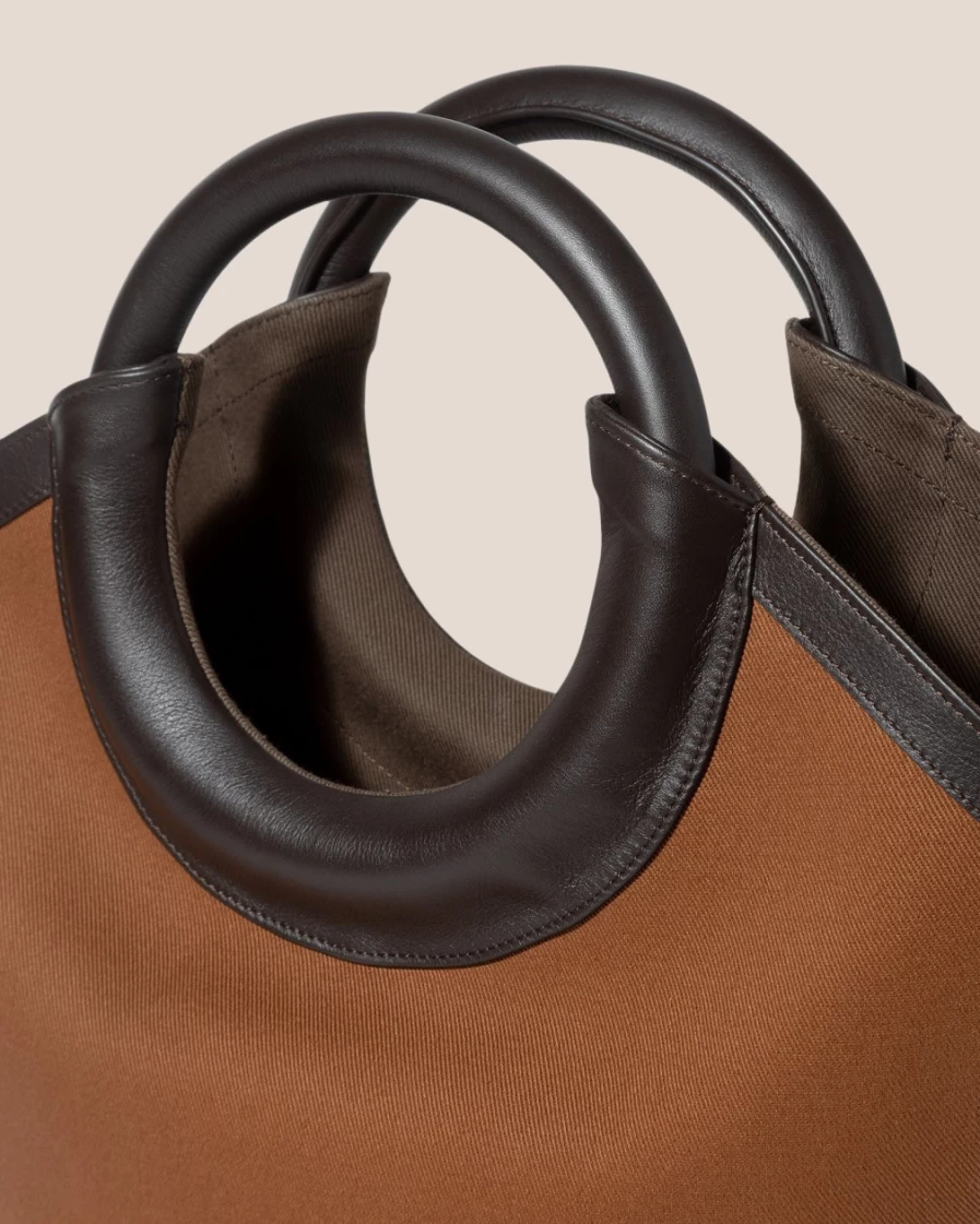 Hereu Studio Women's Cognac & Dark Brown Cabasso Canvas Bag