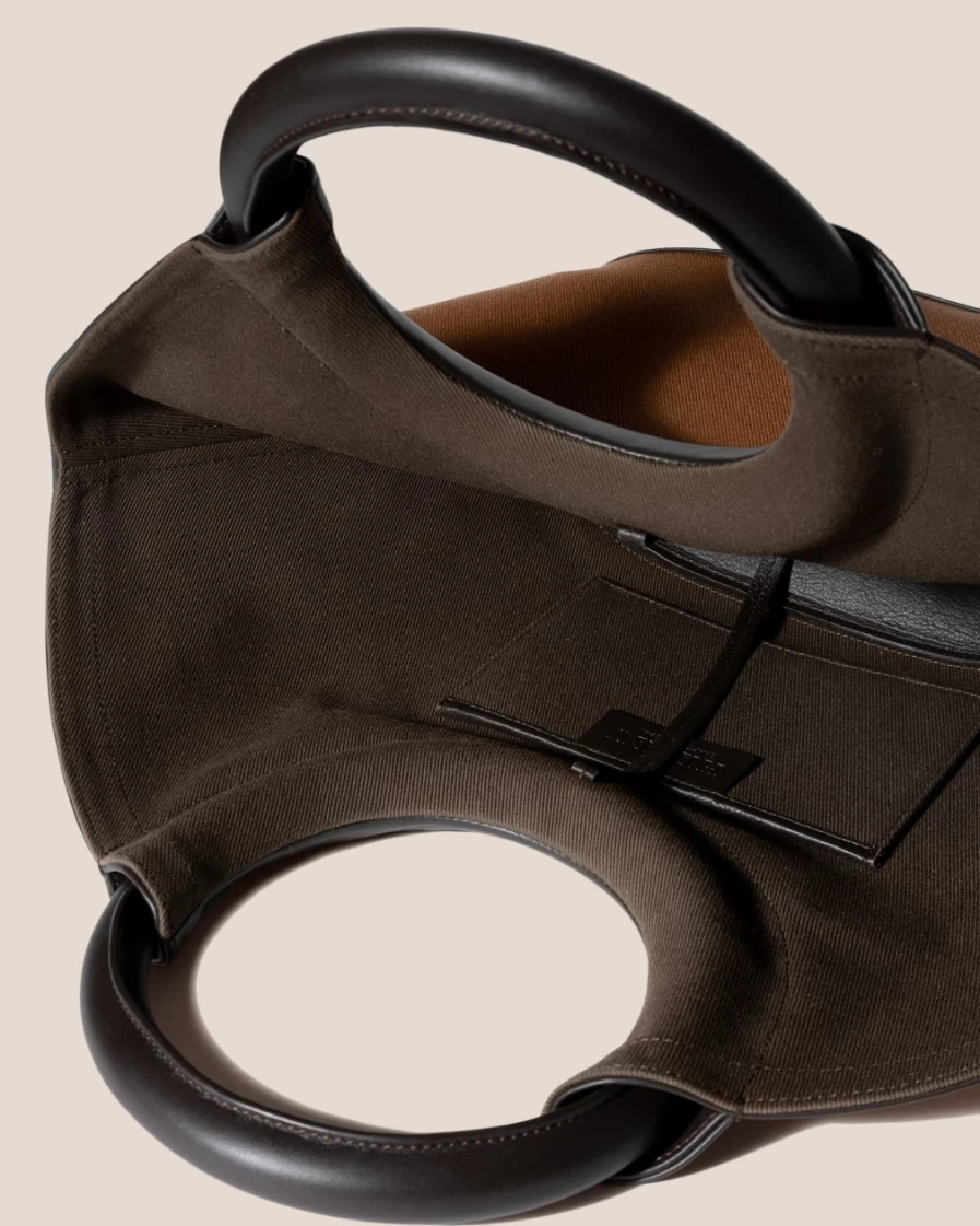 Hereu Studio Women's Cognac & Dark Brown Cabasso Canvas Bag