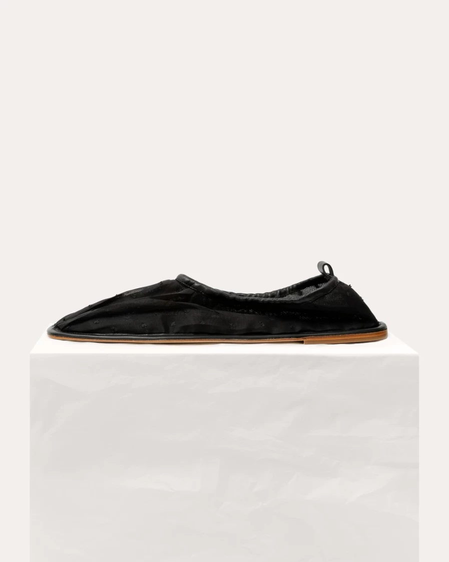 Hereu Studio Women's Black Hyacinth Flat Plumetis Organdie Top