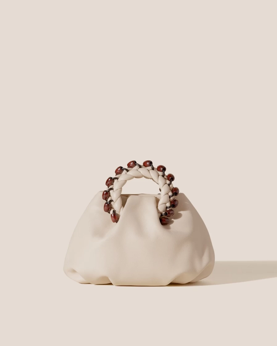 Hereu Studio Women's Cream Bombon Beads Handbag - Elegant & Timeless Design