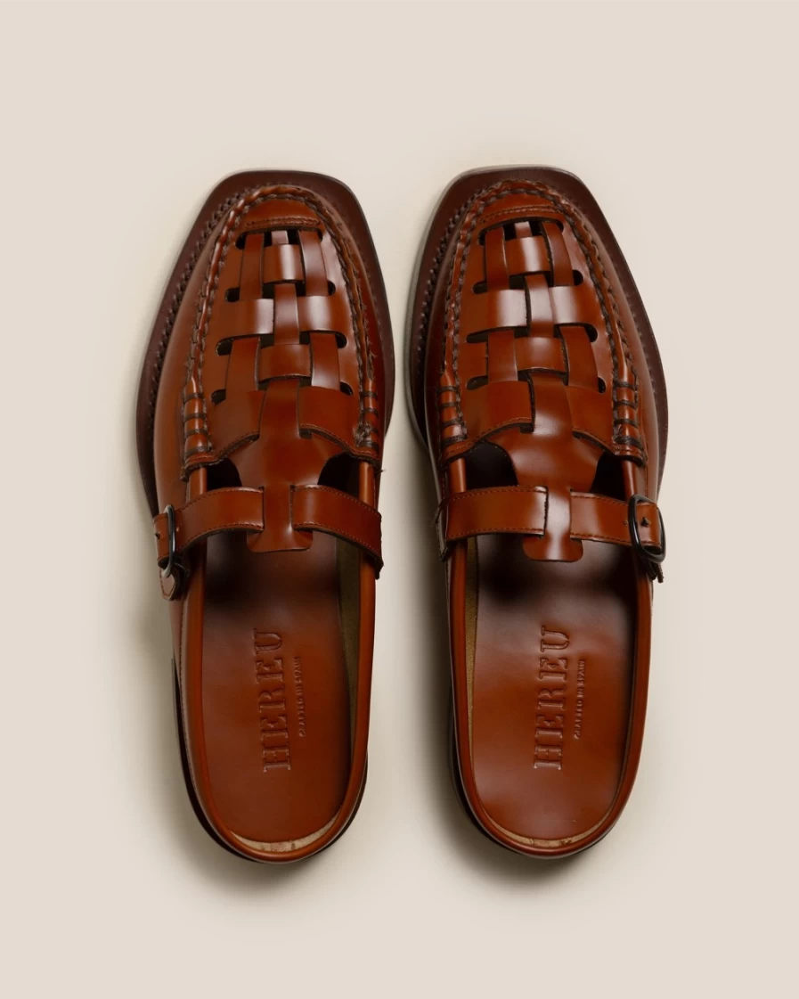 Hereu Studio Men's Bonell Tan Leather Shoes – Classic Casual Footwear