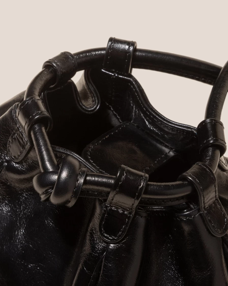 Hereu Studio Women's Globul Mini Distressed Black Leather Crossbody Bag