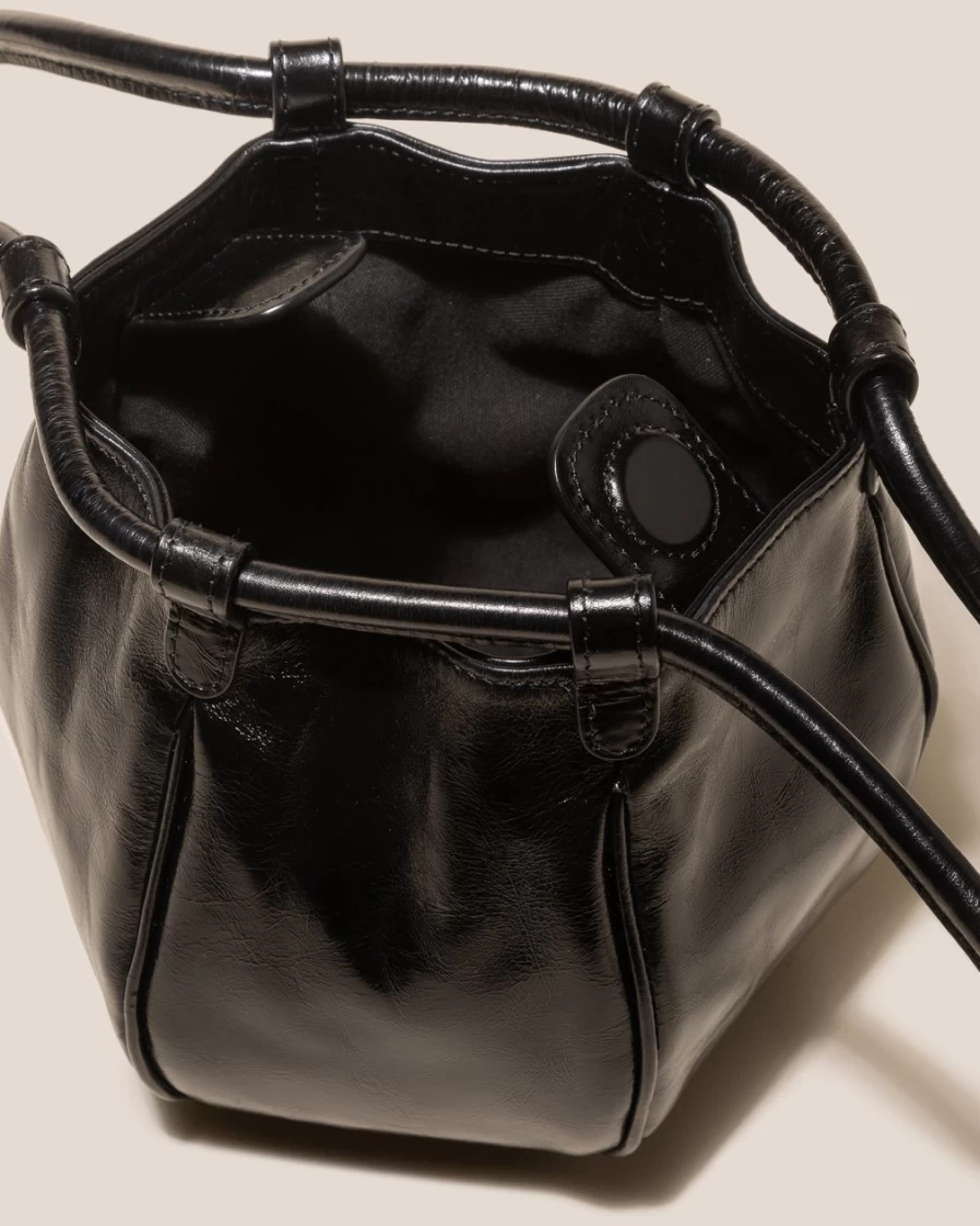 Hereu Studio Women's Globul Mini Distressed Black Leather Crossbody Bag