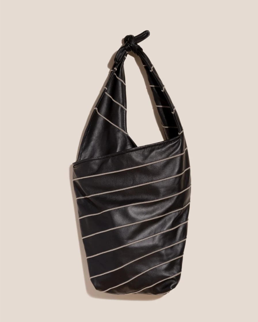 Hereu Studio Women's Black Costura Handbag - Elegant Leather Tote for Everyday Use