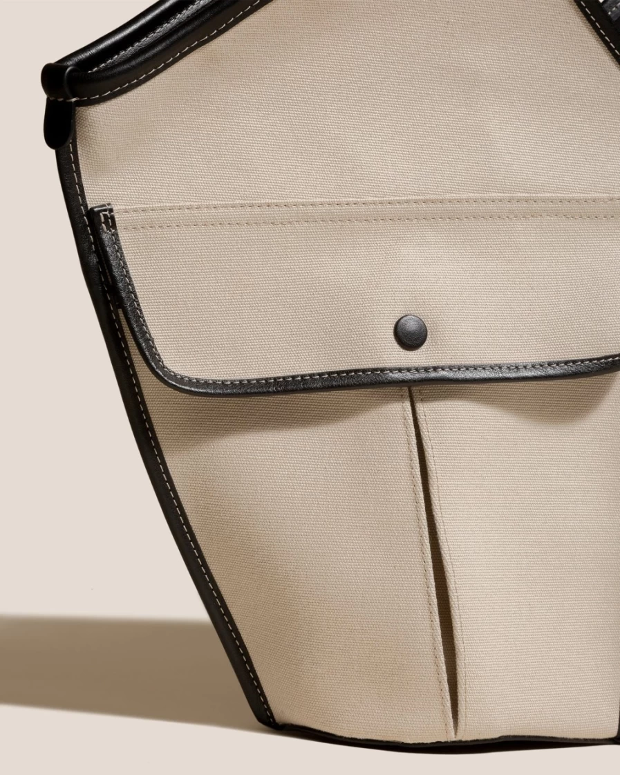 Hereu Studio Duna Women's Beige & Dark Brown Leather Crossbody Bag