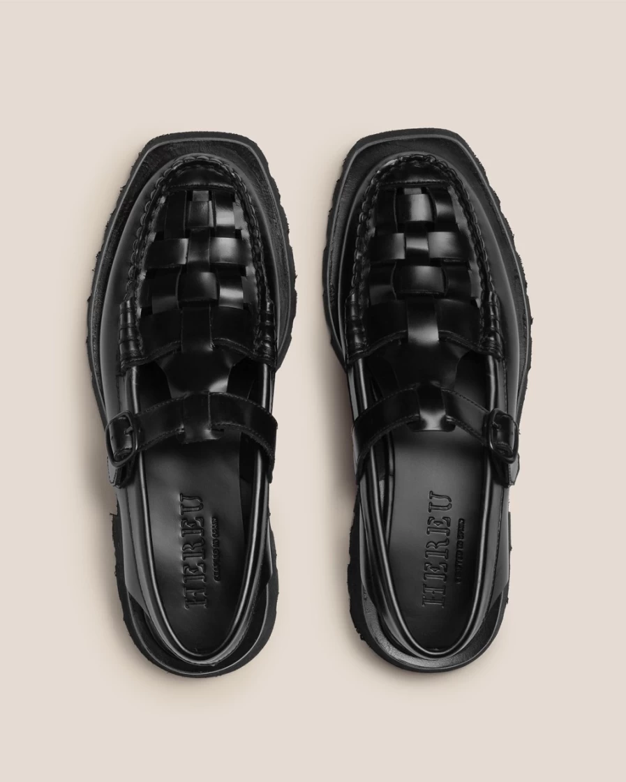 Hereu Studio Women's Cranc Sport Sneakers in Black - Premium Leather Casual Shoes