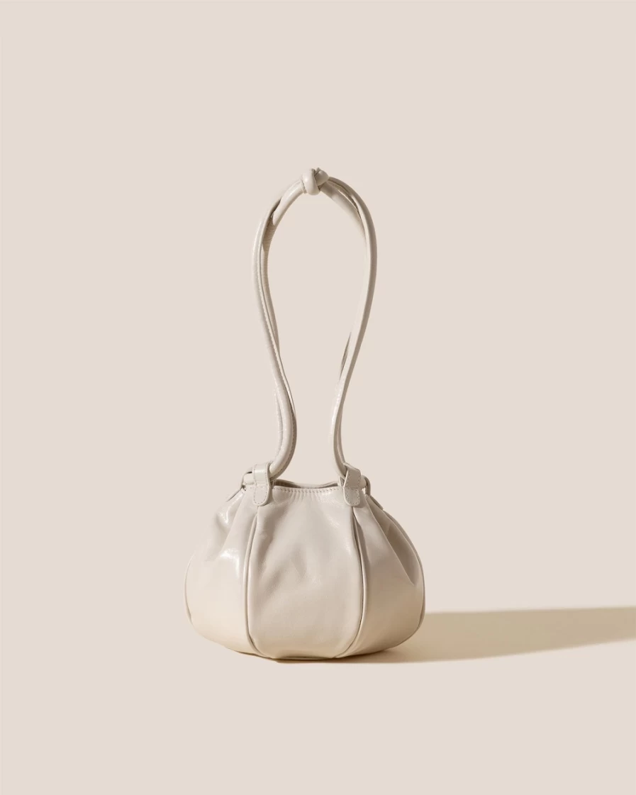 Hereu Studio Globul Mini Distressed Leather Crossbody Bag in Ice for Women