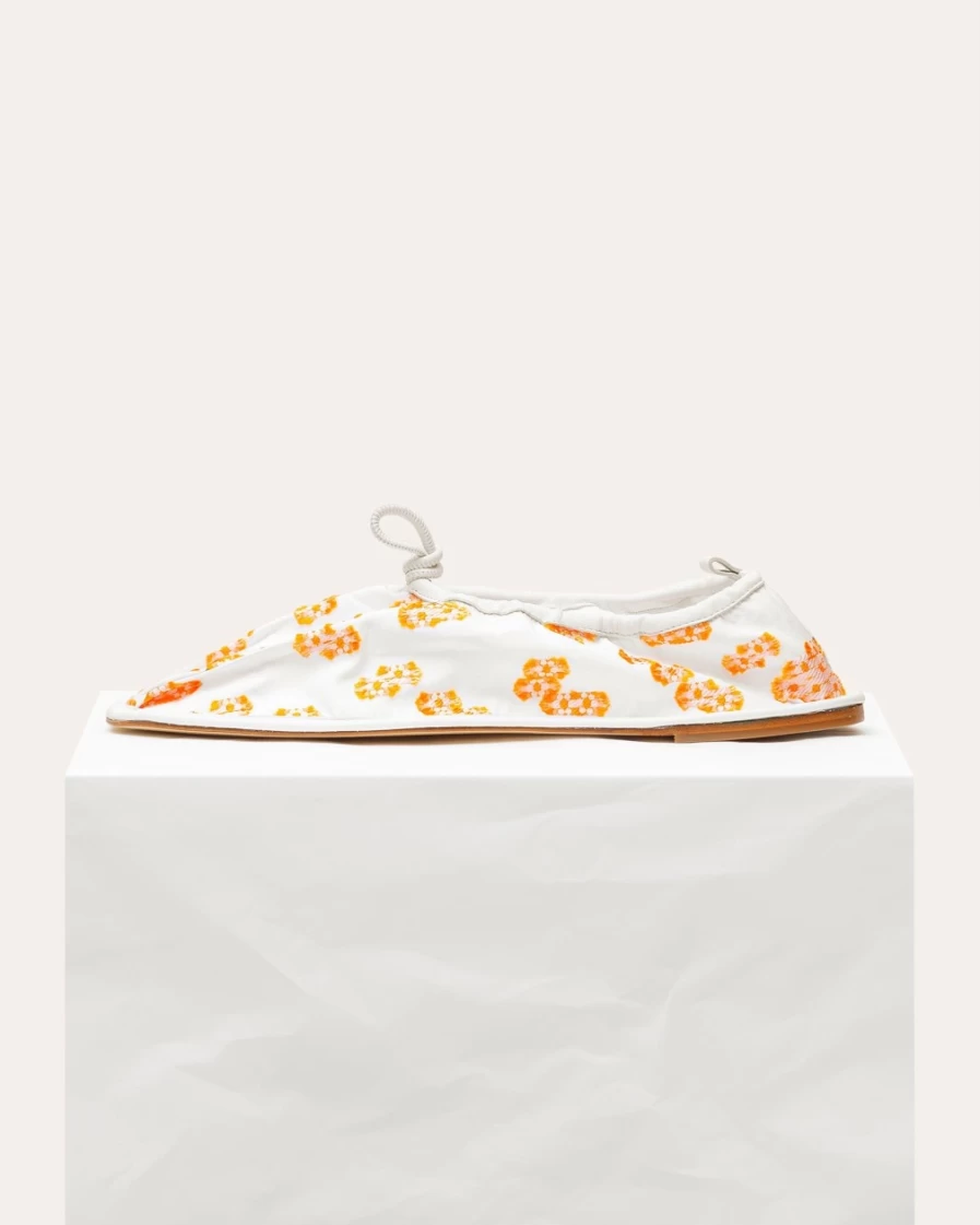 Hereu Studio Women's Hyacinth White Orange Leather Crossbody Bag
