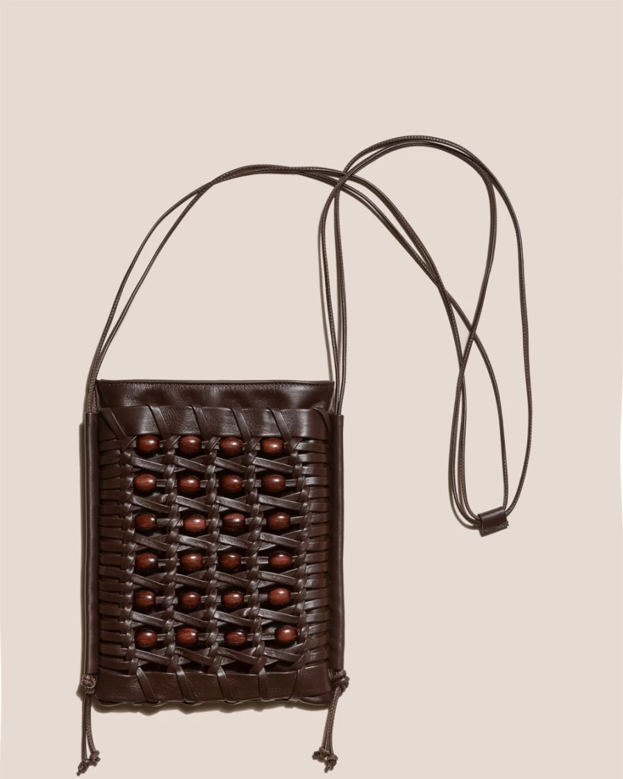 Hereu Studio Women's Dark Brown Trena Beads Handbag