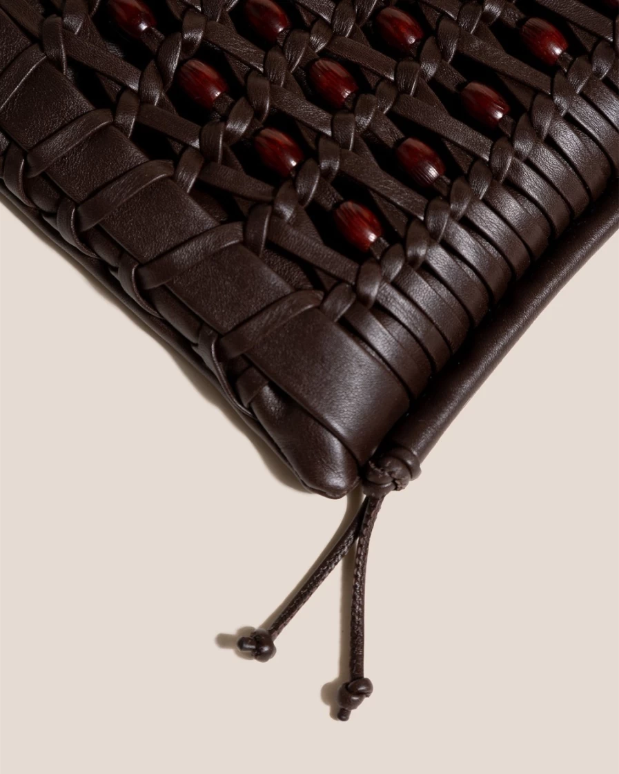 Hereu Studio Women's Dark Brown Trena Beads Handbag