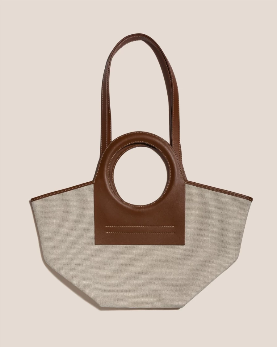 Hereu Studio Women's Cala S Leather Crossbody Bag in Beige & Brown