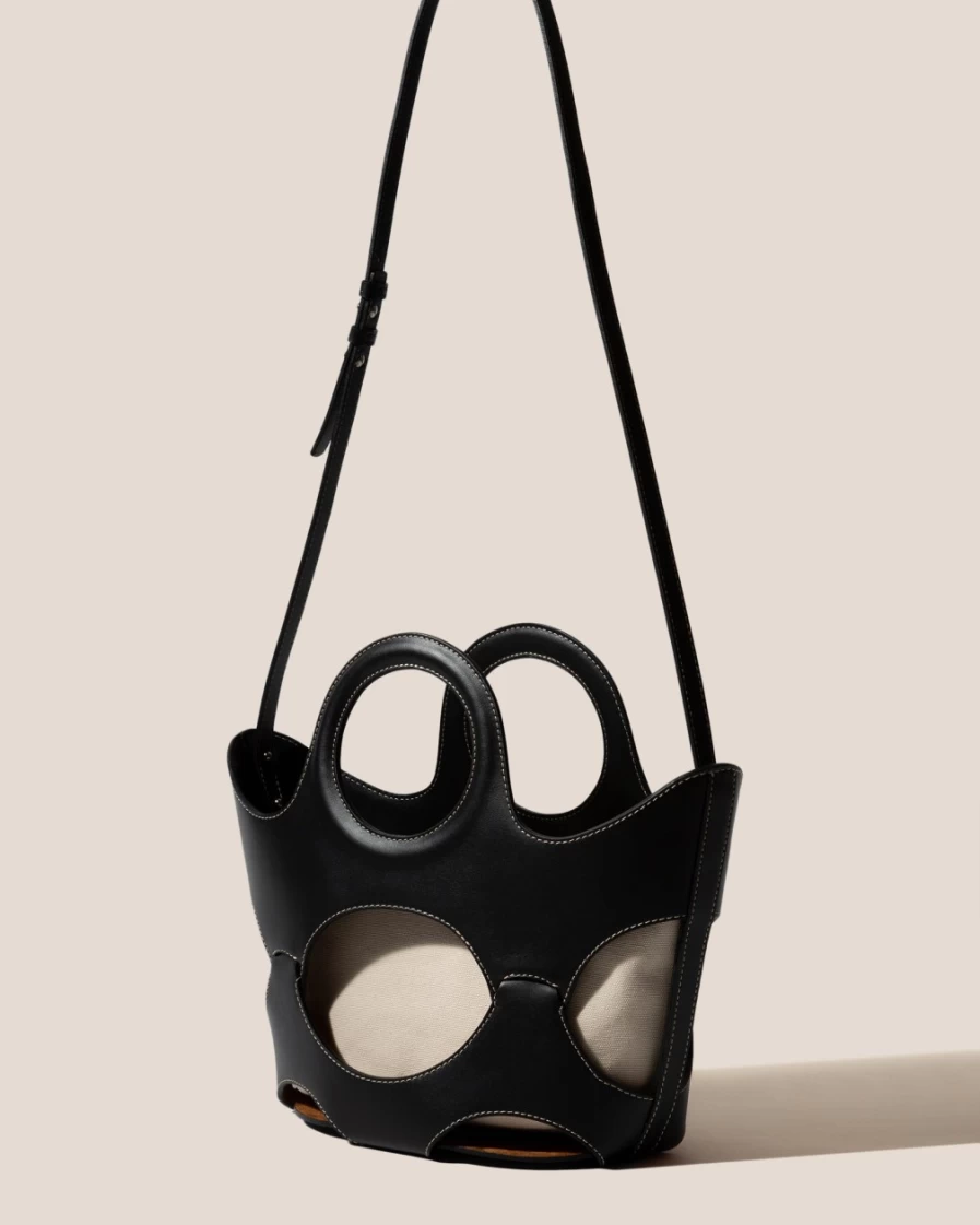 Hereu Studio Onada S Women's Beige & Black Leather Crossbody Bag