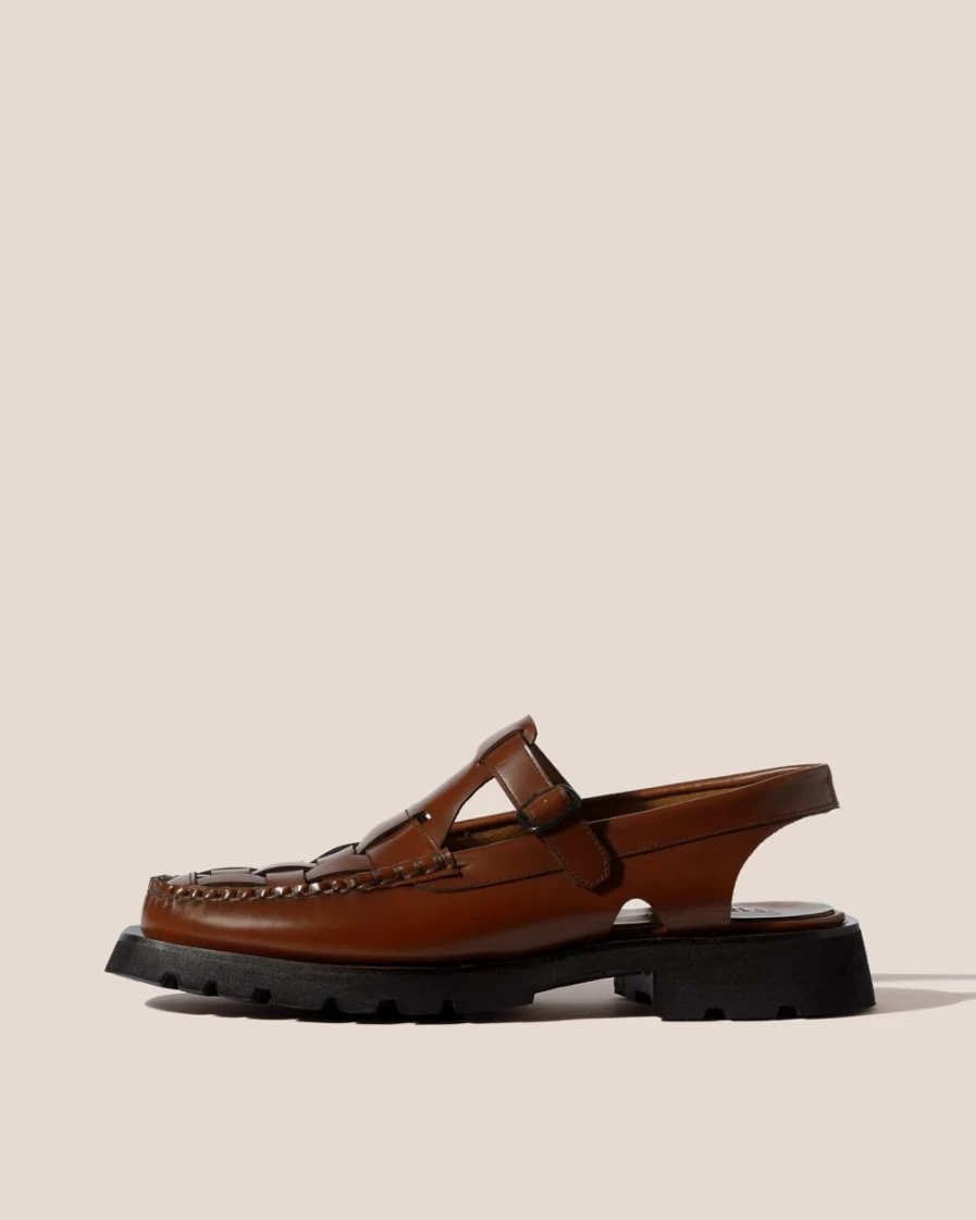 Hereu Studio Men's Tan Leather Cranc Sport Sneakers