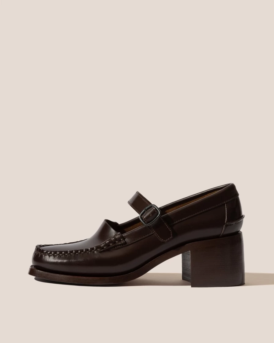 Hereu Studio Blanquer Dark Brown Leather Heeled Sandals for Women