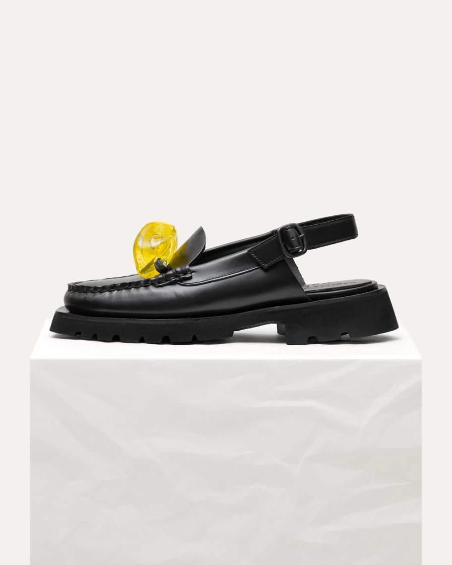 Hereu Studio Women's Raiguer Sport Sneakers in Black & Yellow | Fashion Athletic Shoes