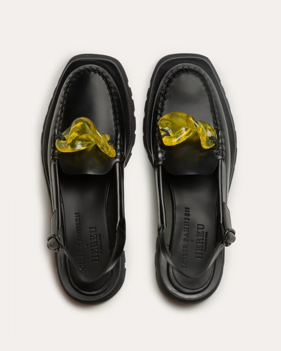 Hereu Studio Women's Raiguer Sport Sneakers in Black & Yellow | Fashion Athletic Shoes
