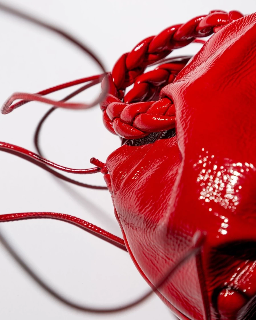 Hereu Studio Women's Ruby Bombon Crinkled Glossy Leather Handbag