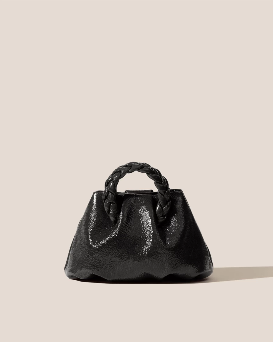 Hereu Studio Women's Black Bombon Crinkled Glossy Leather Handbag
