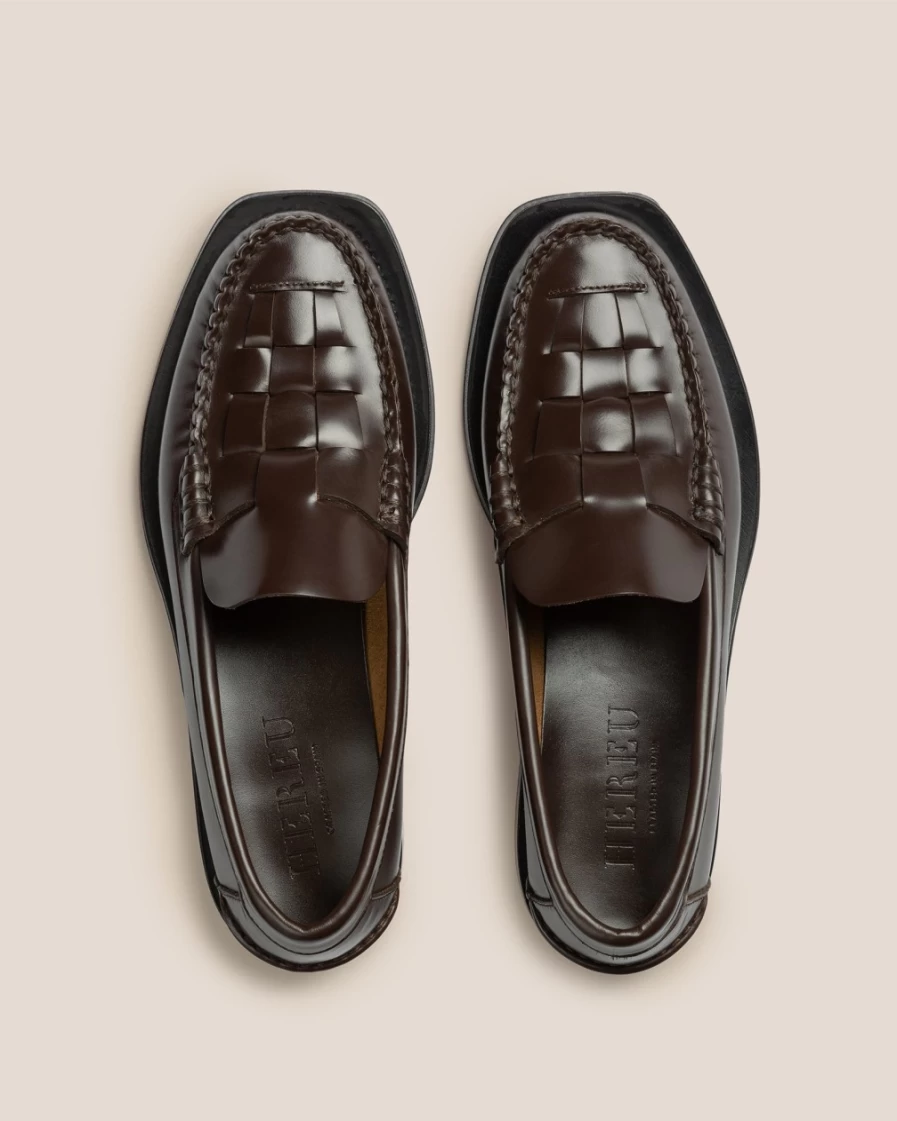 Hereu Studio Men's Dark Brown Nombela Leather Shoes