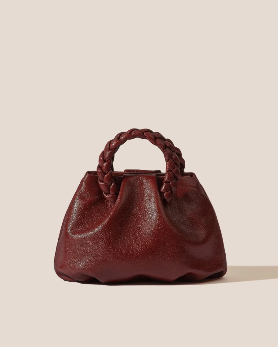 Hereu Studio Women's Cognac Bombon M Tumbled Shiny Leather Bag