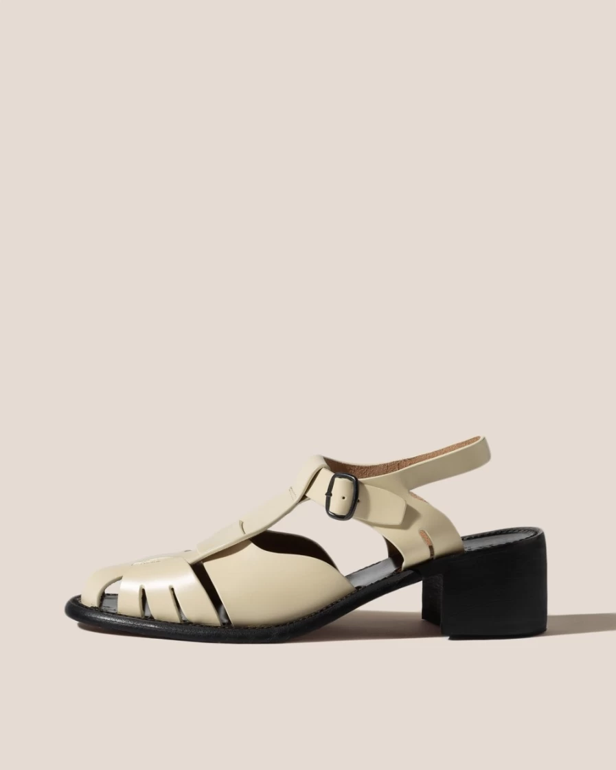 Hereu Studio Pesca Heeled Sandals for Women in Custard - Elegant Comfort & Style