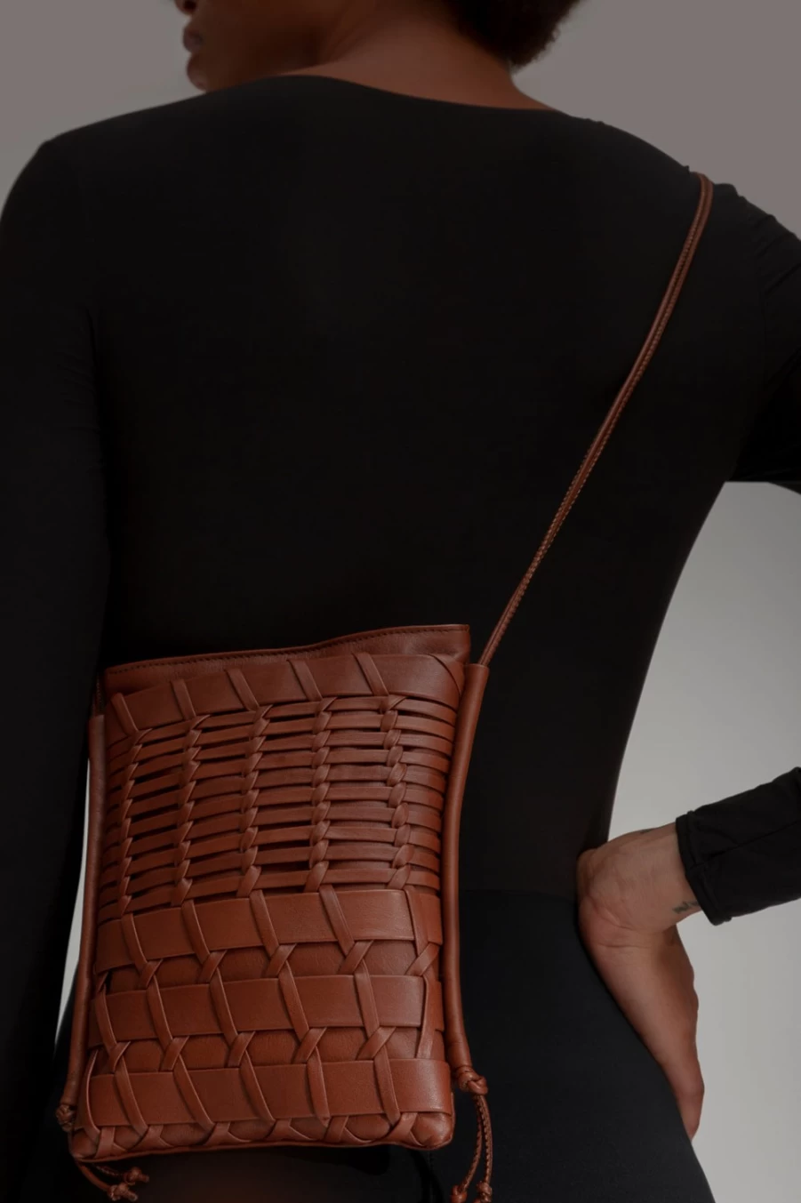Hereu Studio Trena Chestnut Women's Leather Crossbody Bag