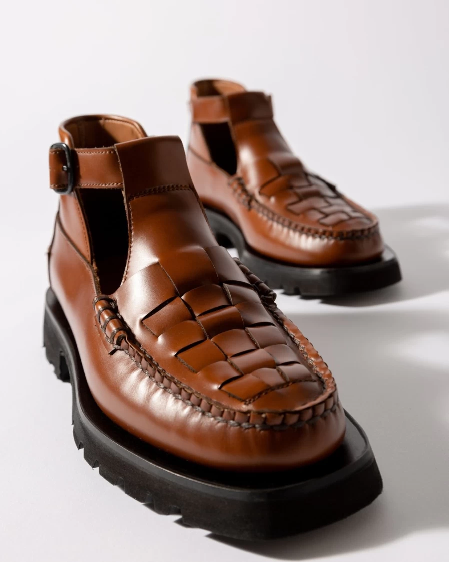 Hereu Studio Women's Tan Woven Sport Sandals - Aielo Collection