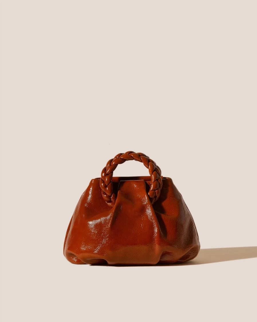 Hereu Studio Women's Chestnut Bombon Crinkled Glossy Leather Bag