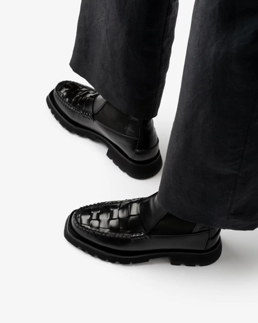 Hereu Studio Alda Woven Sport Sandals for Women in Black | Leather Straps & Comfortable Design