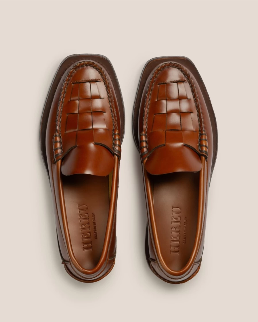 Hereu Studio Men's Tan Nombela Leather Loafers – Premium Handcrafted Footwear