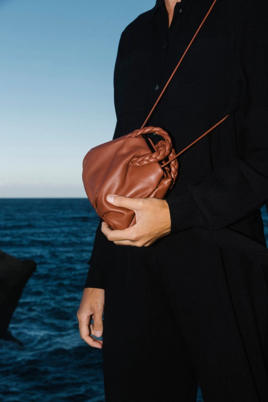 Hereu Studio Women's Chestnut Bombon Handbag - Elegant Leather Crossbody Bag