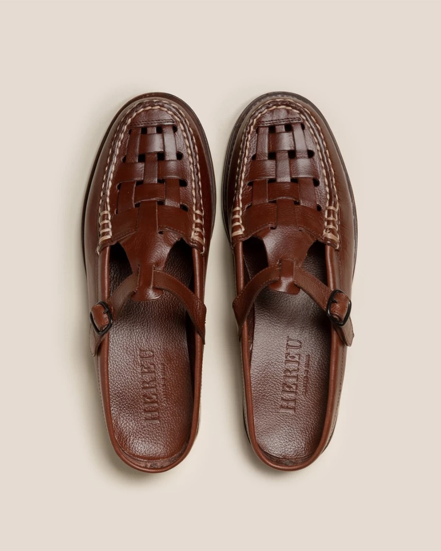 Hereu Studio Women's Ferriol Mule in Dark Brown - Elegant Leather Slides